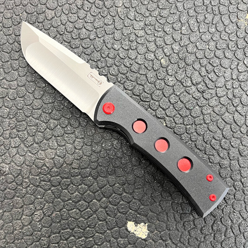 CHAVES KICKSTOP 229 G10 DROP POINT CUSTOM RED 3 HOLE CHAVES KICKSTOP 229 G10 DROP POINT CUSTOM RED 3 HOLE