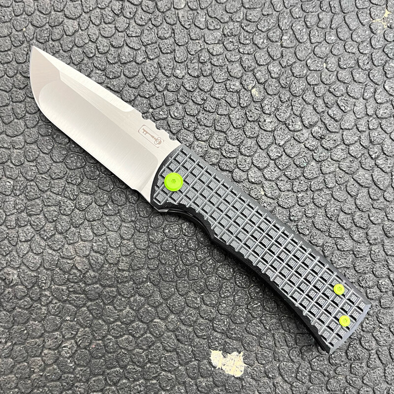 CHAVES KICKSTOP 229 G10 DROP POINT CUSTOM GREEN FRAG CHAVES KICKSTOP 229 G10 DROP POINT CUSTOM GREEN FRAG