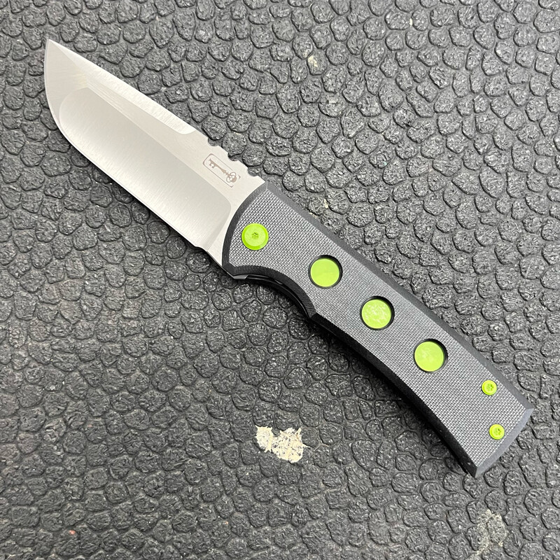 CHAVES KICKSTOP 229 G10 DROP POINT CUSTOM GREEN 3 HOLE CHAVES KICKSTOP 229 G10 DROP POINT CUSTOM GREEN 3 HOLE