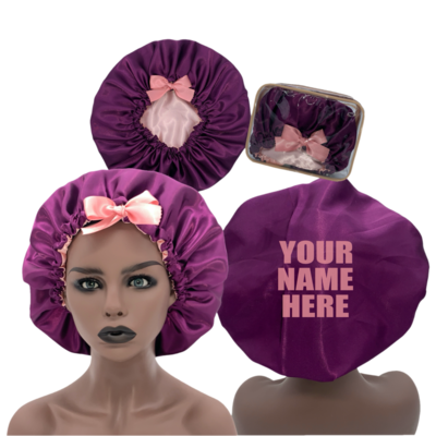 Minovet Satin Bonnet - Plum/Pink Minovet Satin Bonnet - Plum/Pink