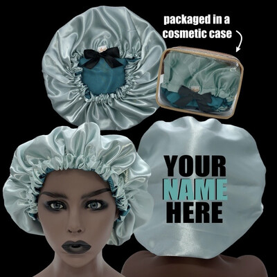 Minovet Satin Bonnet - Aqua/Teal Minovet Satin Bonnet - Aqua/Teal