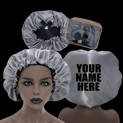 Minovet Satin Bonnet - Silver/Black Minovet Satin Bonnet - Silver/Black