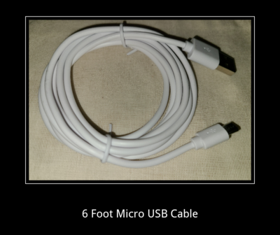 Micro-USB 6 Foot Cord WHITE