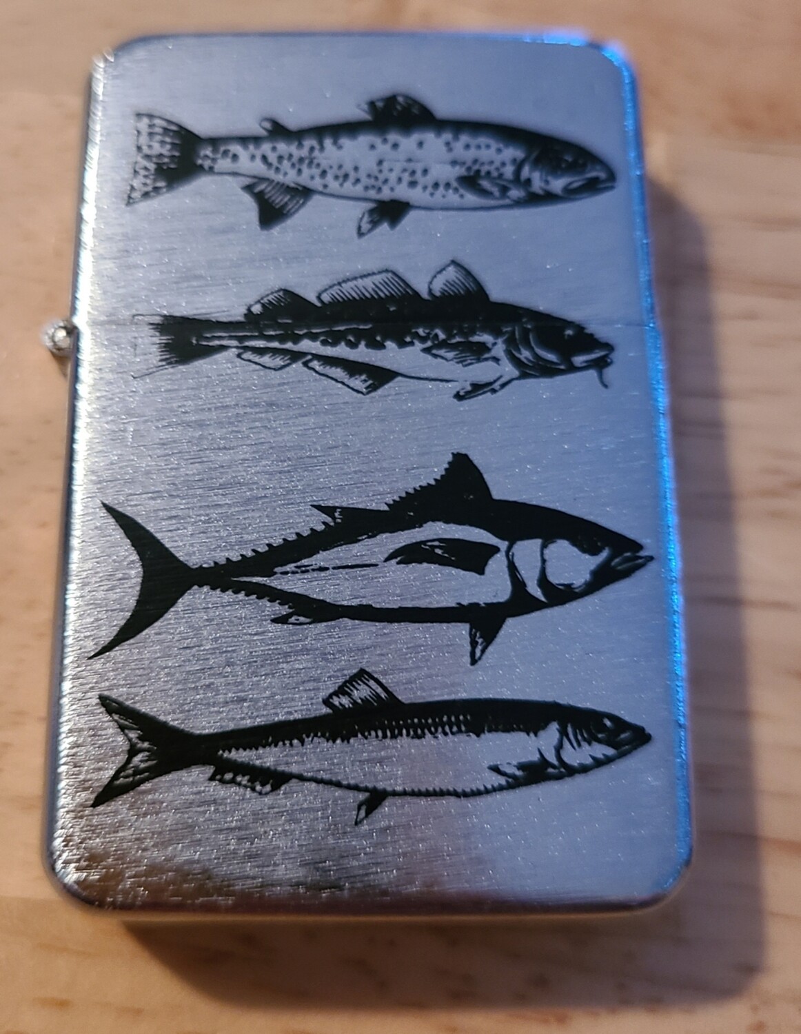Windproof Lighter With Four Fish Design