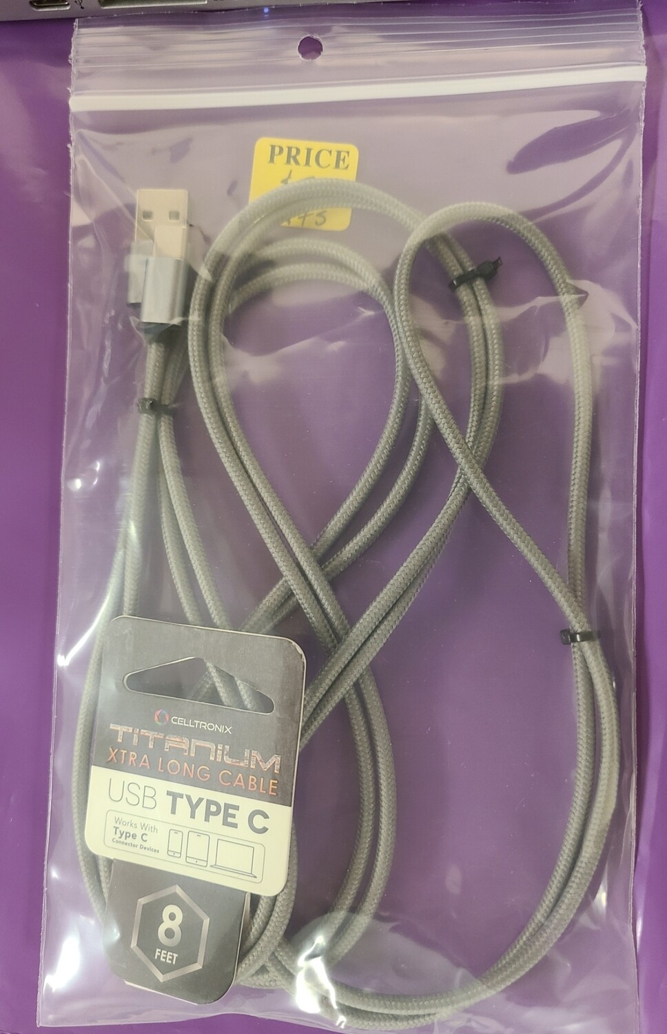 USB-C Cable 8 Foot Gray