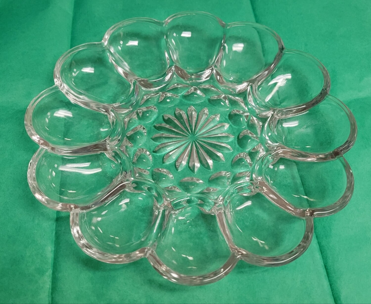 Clear Glass Egg Plate / Platter