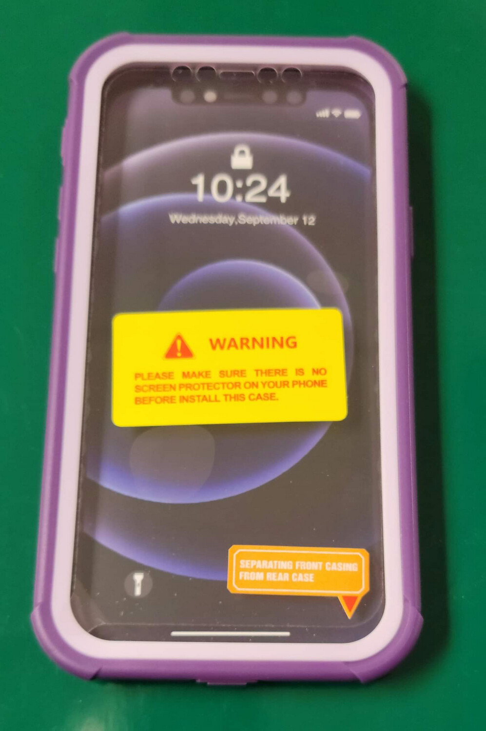 Phone Case For iPhone 12 Pro Purple And Clear