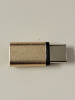 Cord End Adapter Female Micro-USB to Male USB-C Gold