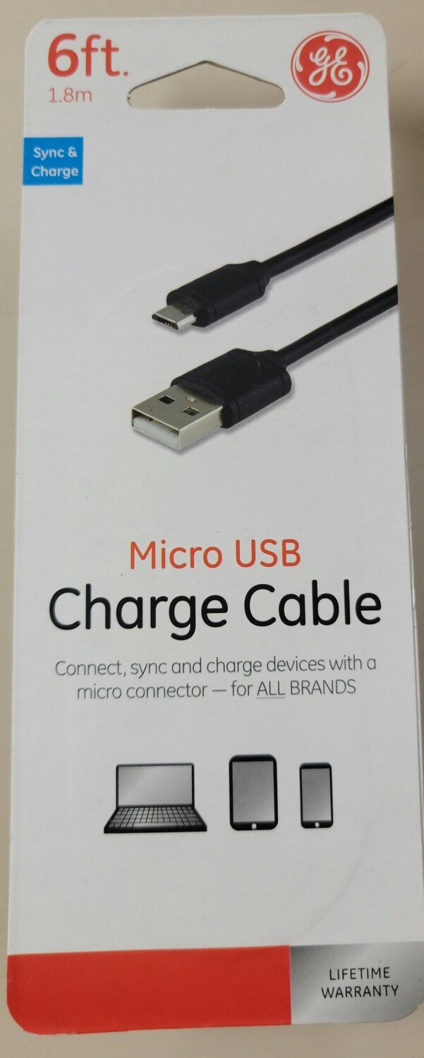 Micro-USB 6 Foot Cord Black
