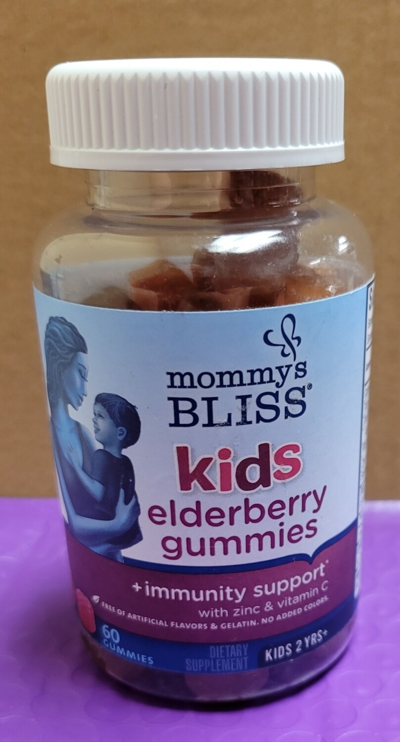 Mommy's Bliss Brand Kids Elderberry Gummies 60 Count Bottle