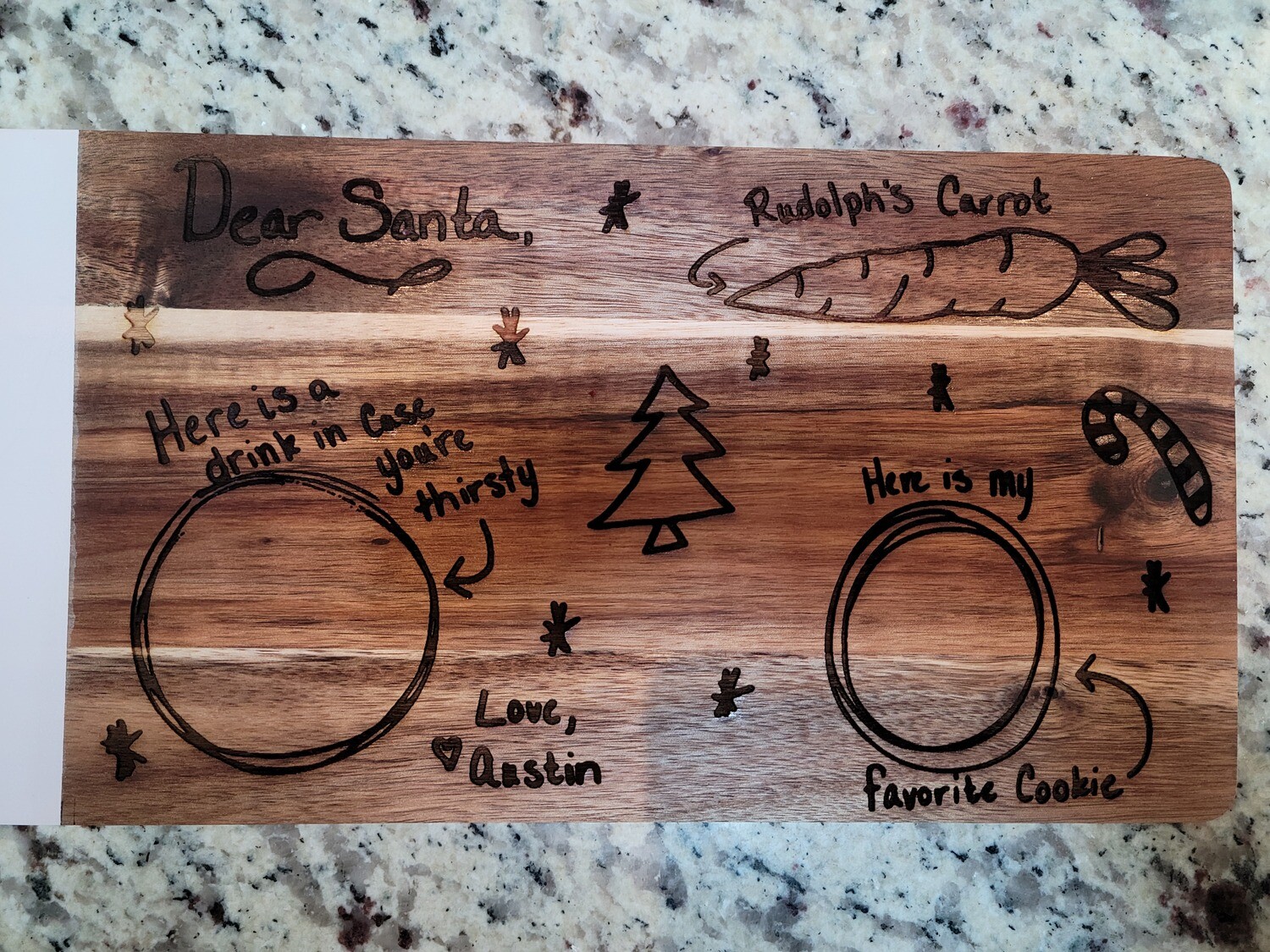Wooden Santa Serving Tray