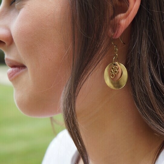 Round Shield Earrings - A8