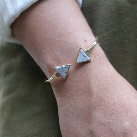 Marble Geo Drop Bracelet - A46