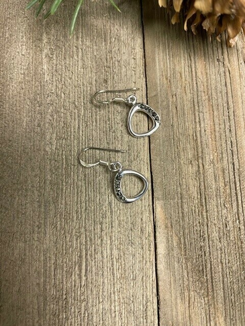 Open Circle Marcasite Earrings - A51