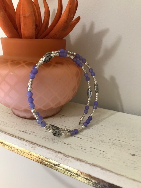 Lilac Memory Wire Bracelet - A45