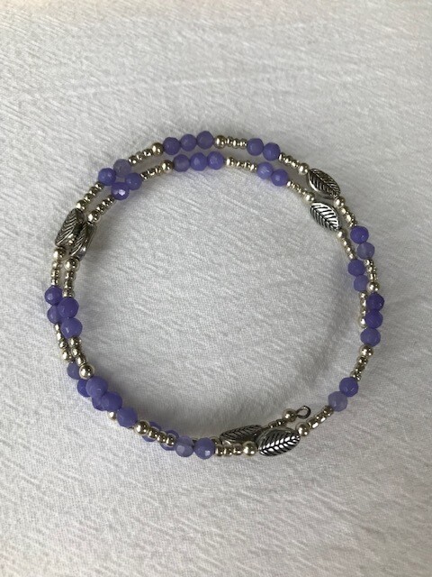 Lilac Memory Wire Bracelet - A45