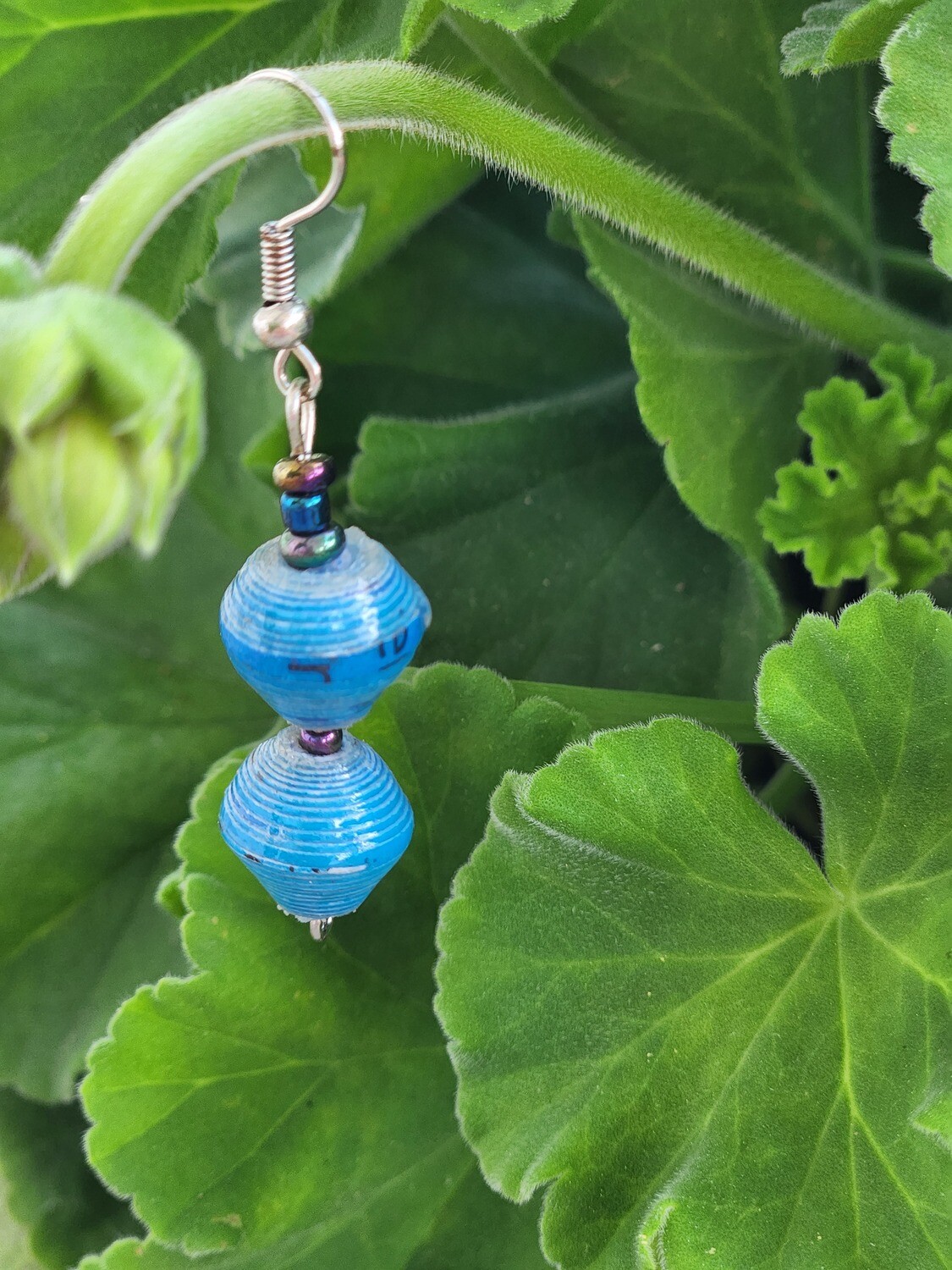 Ugandan Double Blue Earrings - A60