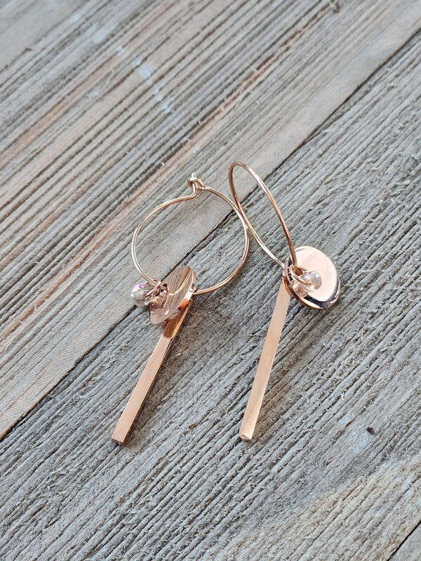 Crystal Key Earrings - A13