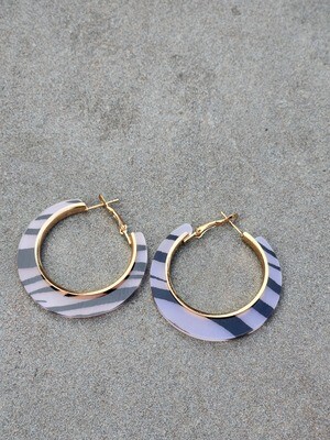 Resin Hoops - Black & Gold - A7