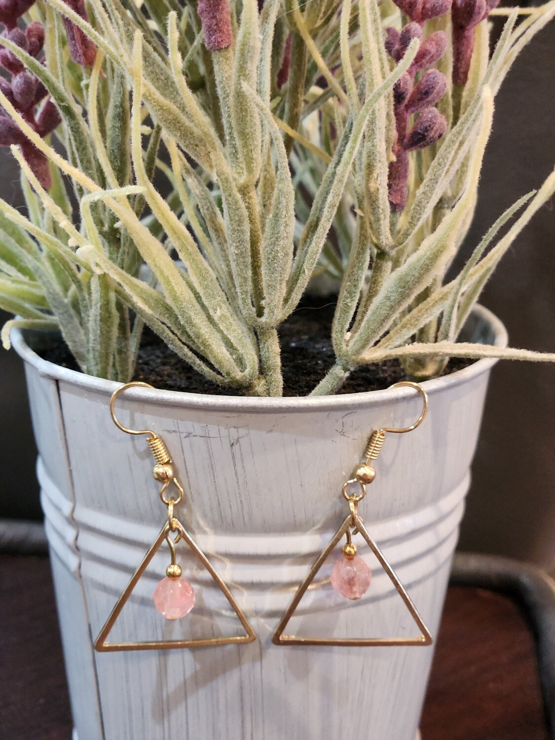 Triangle Quartz Earrings - A61