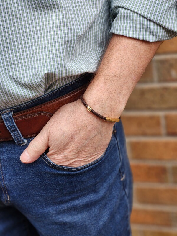 Courage Men's Leather Bracelet