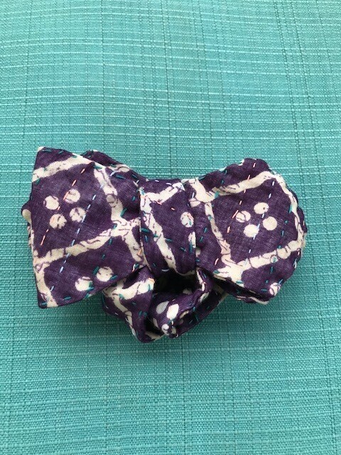 Kantha Bow Tie, Color: Purple - K1