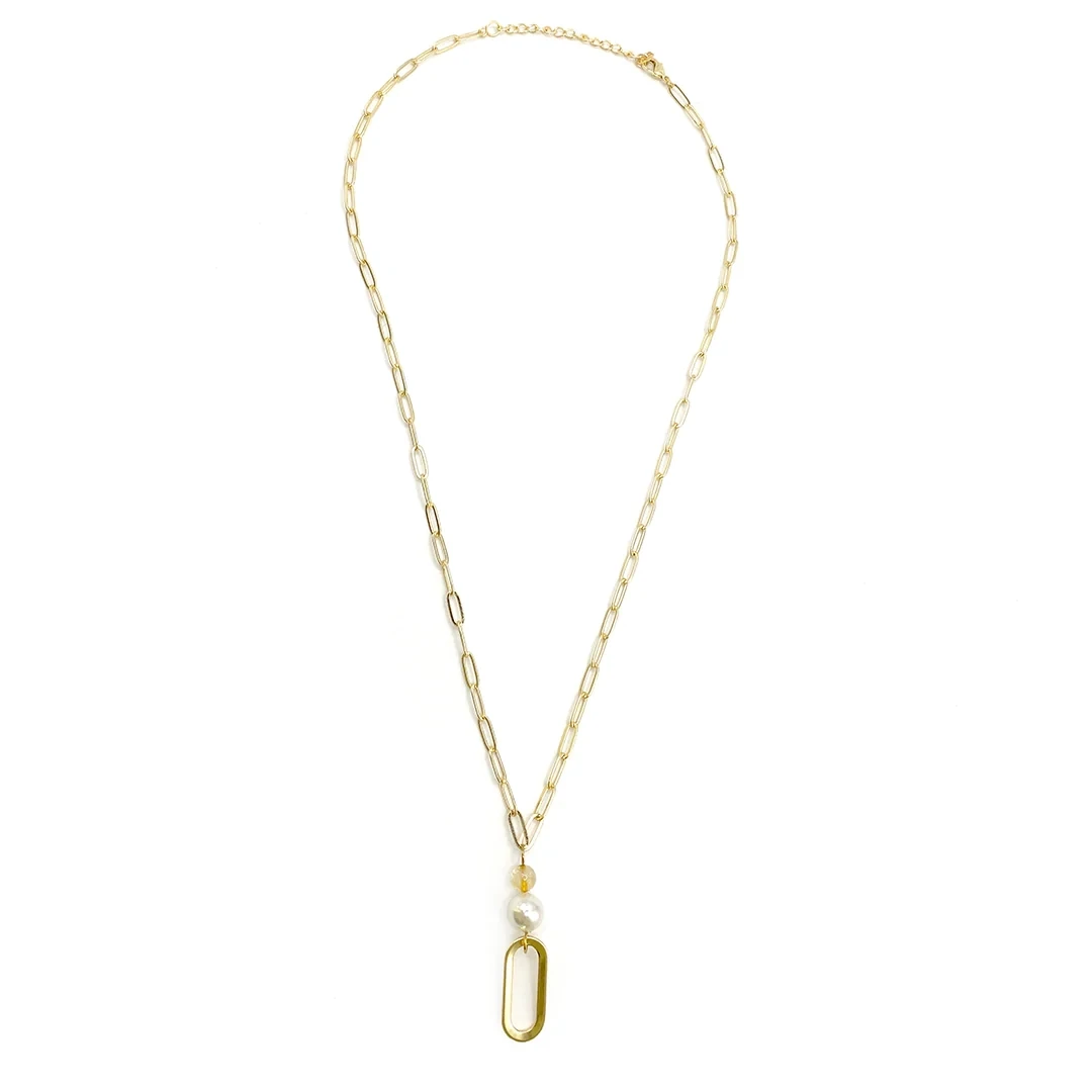 Linked Pendant Necklace, Color: Gold - A200