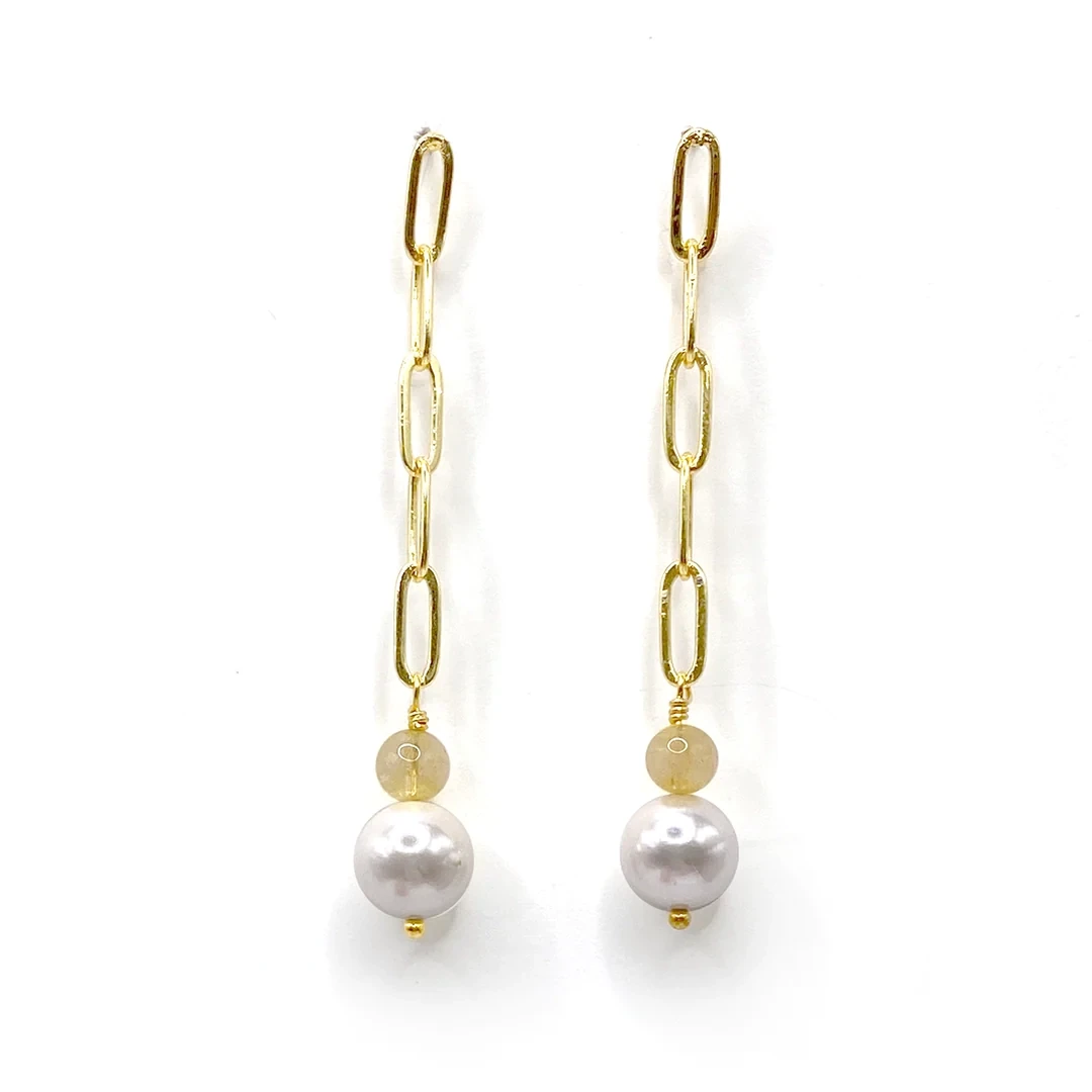 Linked Duster Earrings, Color: Gold - A204