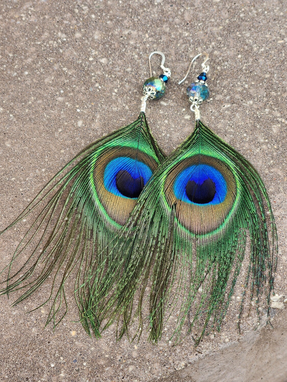 Peacock Feather Earrings - A223