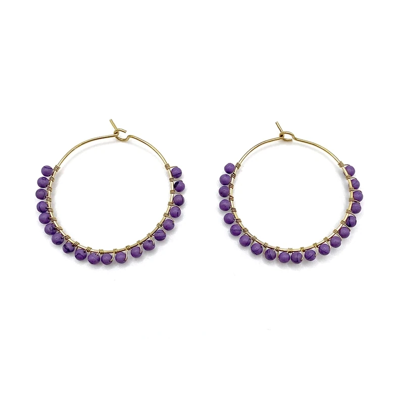 Luni Lavender Hoop Earrings - A258