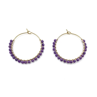 Luni Lavender Hoop Earrings - A258