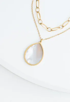 Holly Layered Mother of Pearl Necklace - A29