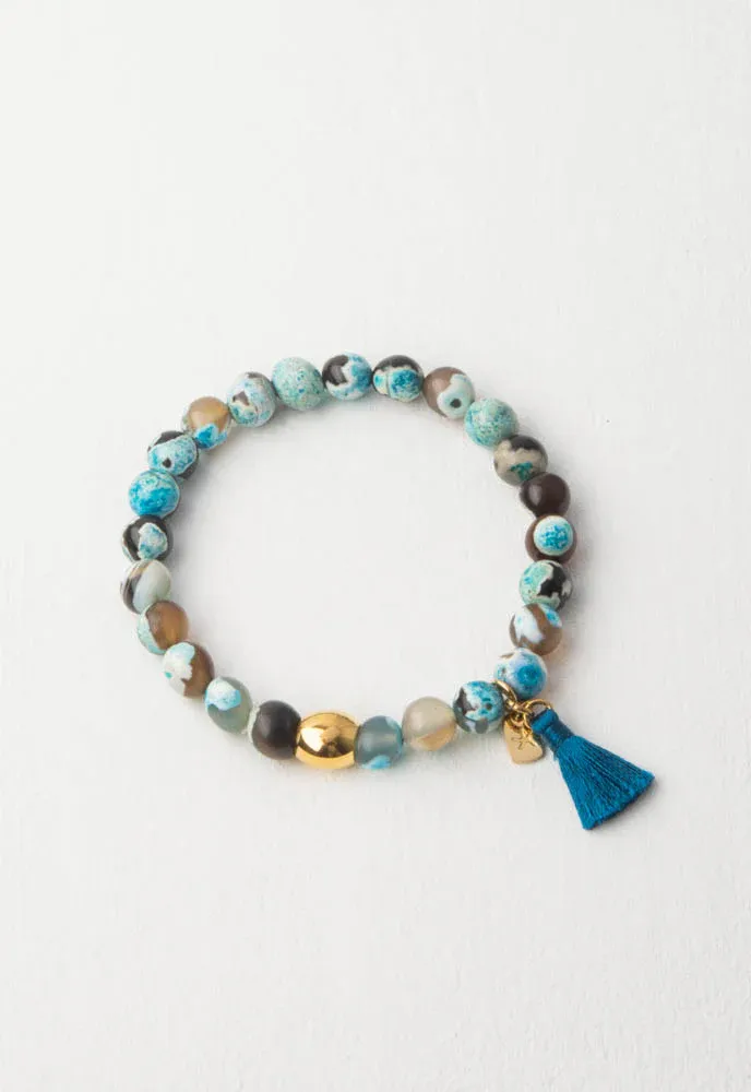 Ocean Waves Stone Bracelet - A114