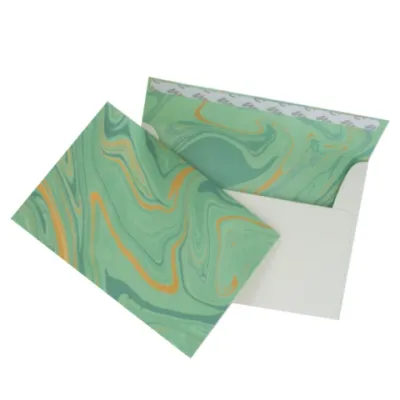 Jade &amp; Gold Marbled Greeting Card - P9