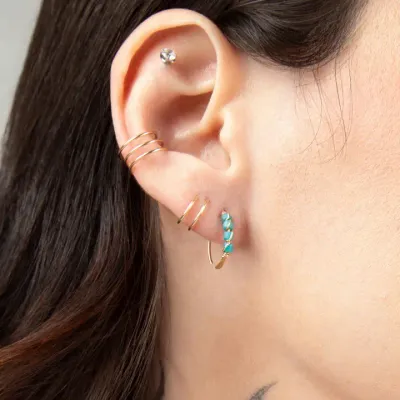 Moab Western Beaded Hoop Earrings