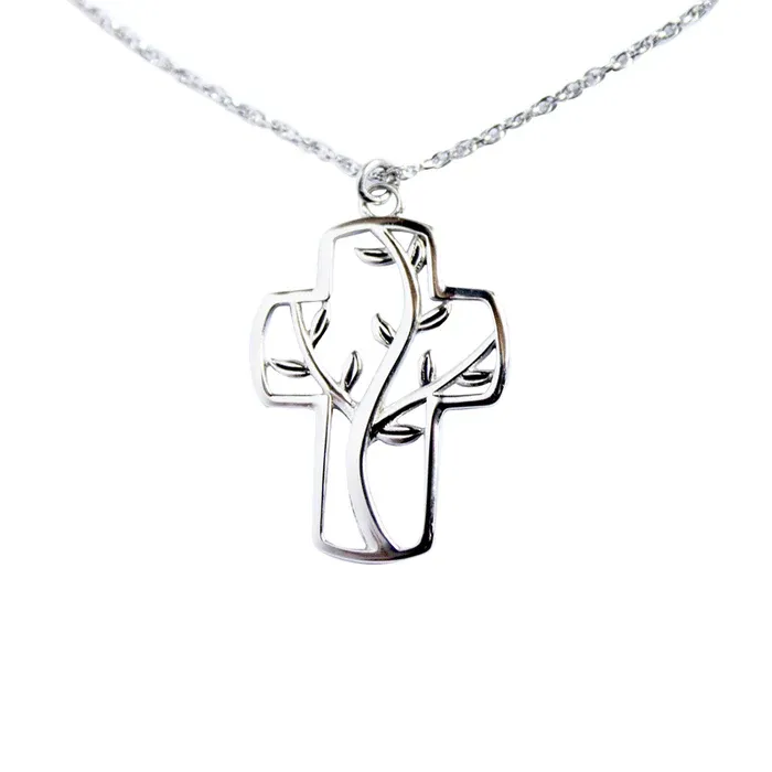 Leaves of Healing Cross Necklace - A9