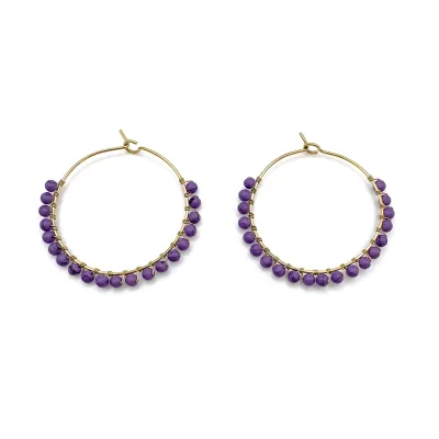 Luni Lavender Hoop Earrings - A258