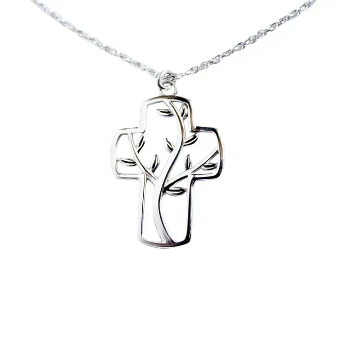 Leaves of Healing Cross Necklace - A9
