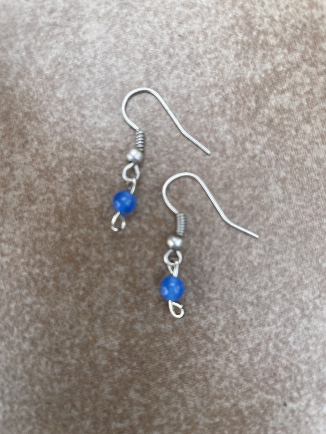 Blue &amp; Silver Hook Earrings - A21