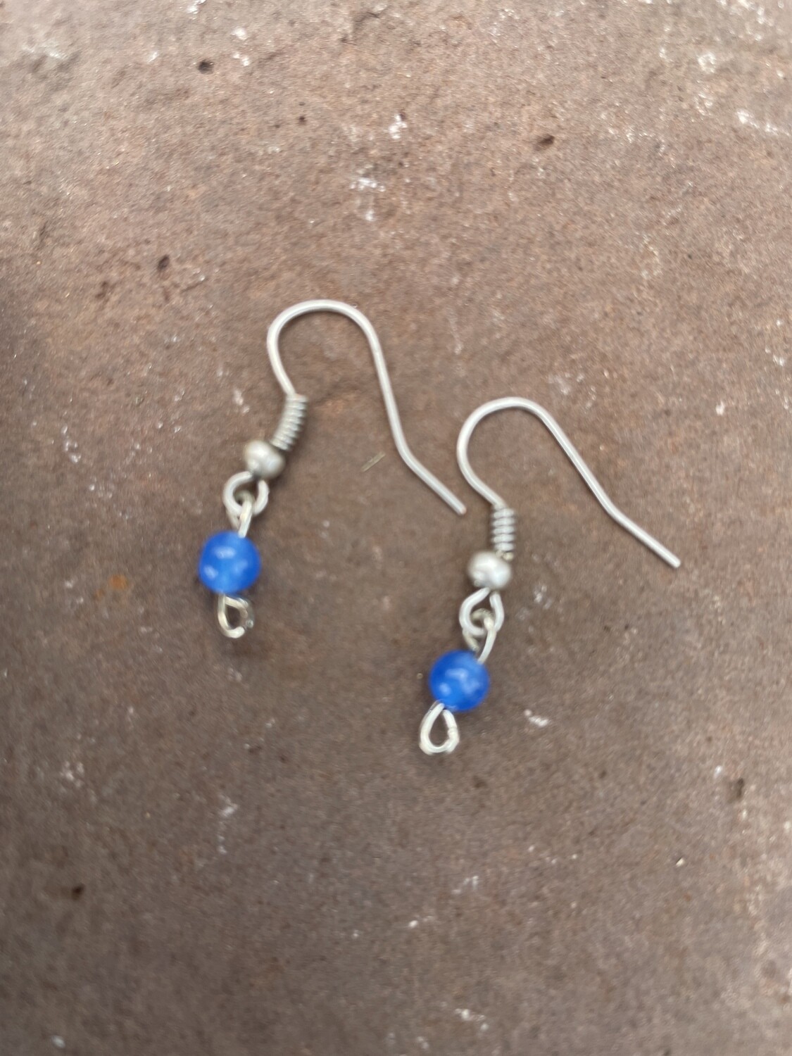 Blue &amp; Silver Hook Earrings - A21