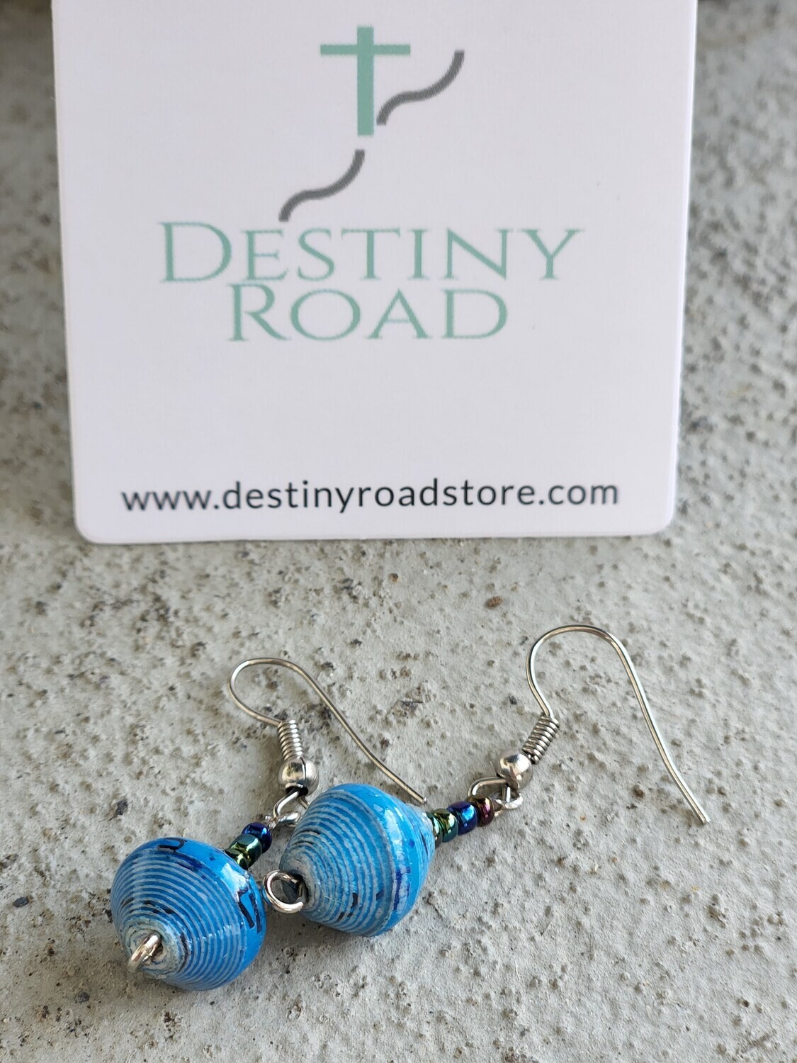 Ugandan Blue Earrings - A59
