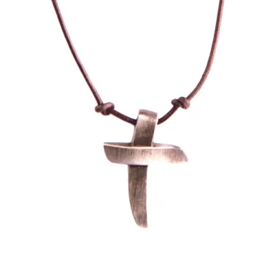 Rugged Cross Leather Necklace - A296
