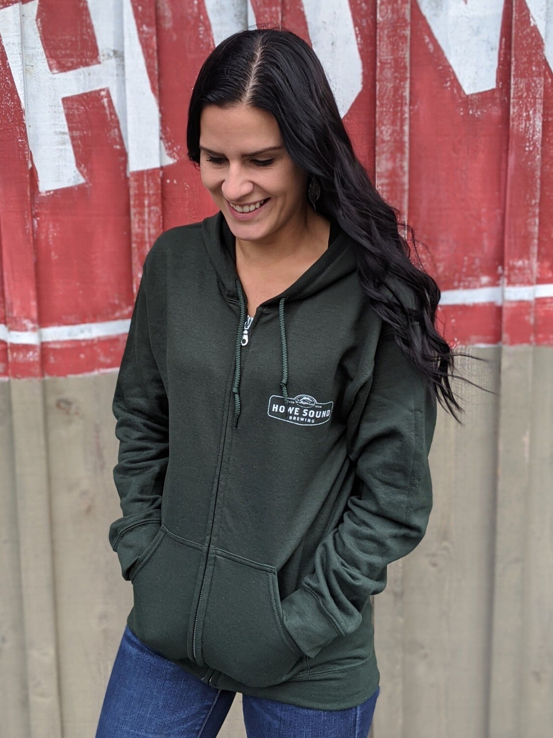 Zip-up Hoodie - Forest Green - Howe Sound Brewing