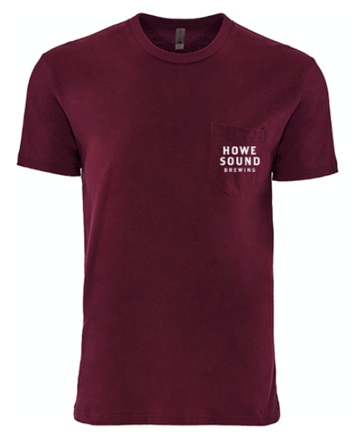 Pocket T-shirt - Howe Sound Brewing - Maroon