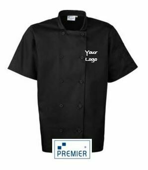 Premier Black Short Sleeve Chefs Jacket