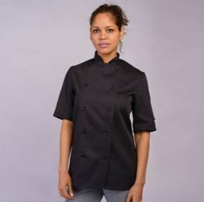 Black Short Sleeve Chefs Jacket