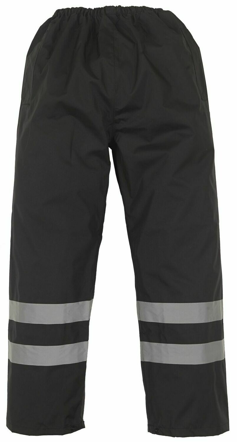 Yoko Hi Vis Workwear Waterproof Over Trousers, Size: medium, Colour: black