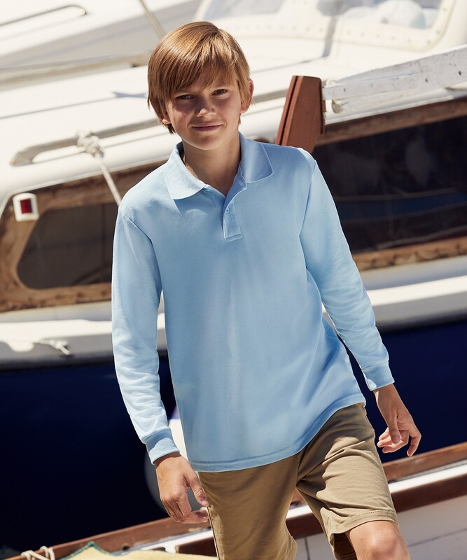 Fruit of the Loom Kids long sleeve 65/35 polo