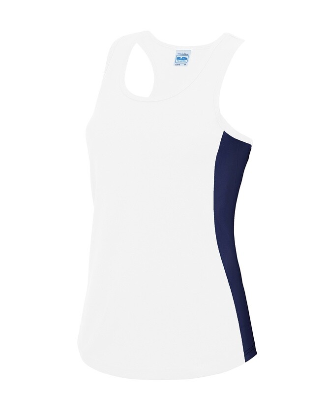 Just Cool Women's cool contrast vest, colour: Arctic White/French Navy