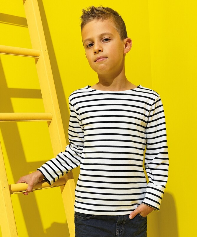 Asquith & Fox Kids Marinière coastal long sleeve tee